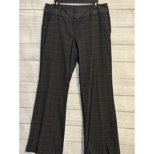 Liz Claiborne Axcess Womens Stretch Dress Pants Size 12 Black Gray Plaid